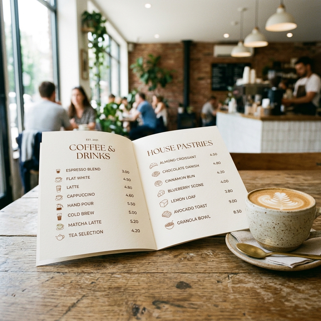 Modern kafe menü tasarımı
